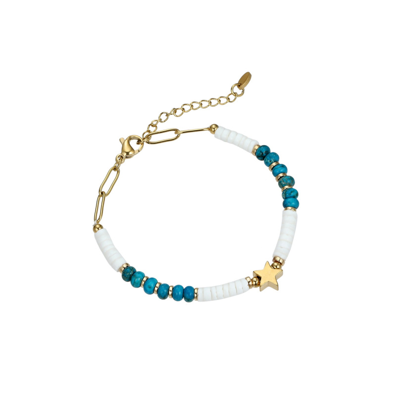 Grossiste BELLE MISS - bracelet chaîne en acier doré avec étoile