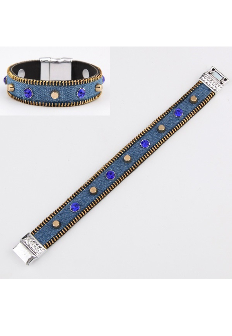 Grossiste BELLE MISS - Bracelet en jean avec fermeture aimantée