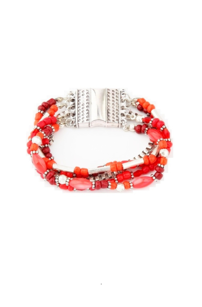 Grossiste BELLE MISS - bracelet aimanté avec chaînes argenté et petites perles