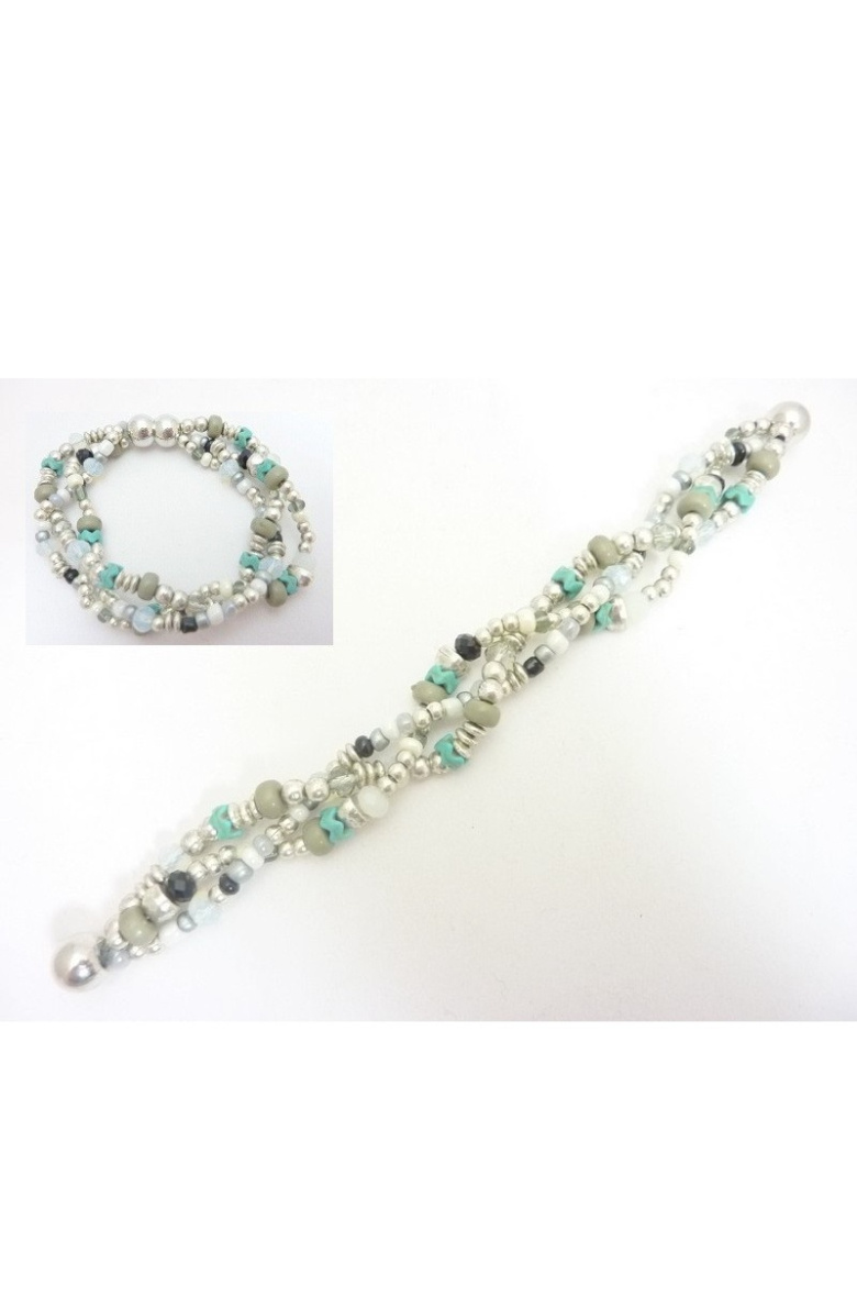 Mayorista BELLE MISS - Pulsera magnética con cadenas de plata y pequeñas perlas