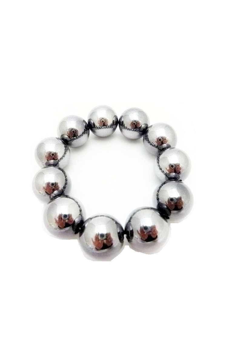 Mayorista BELLE MISS - Pulsera elástica bola de metal gris