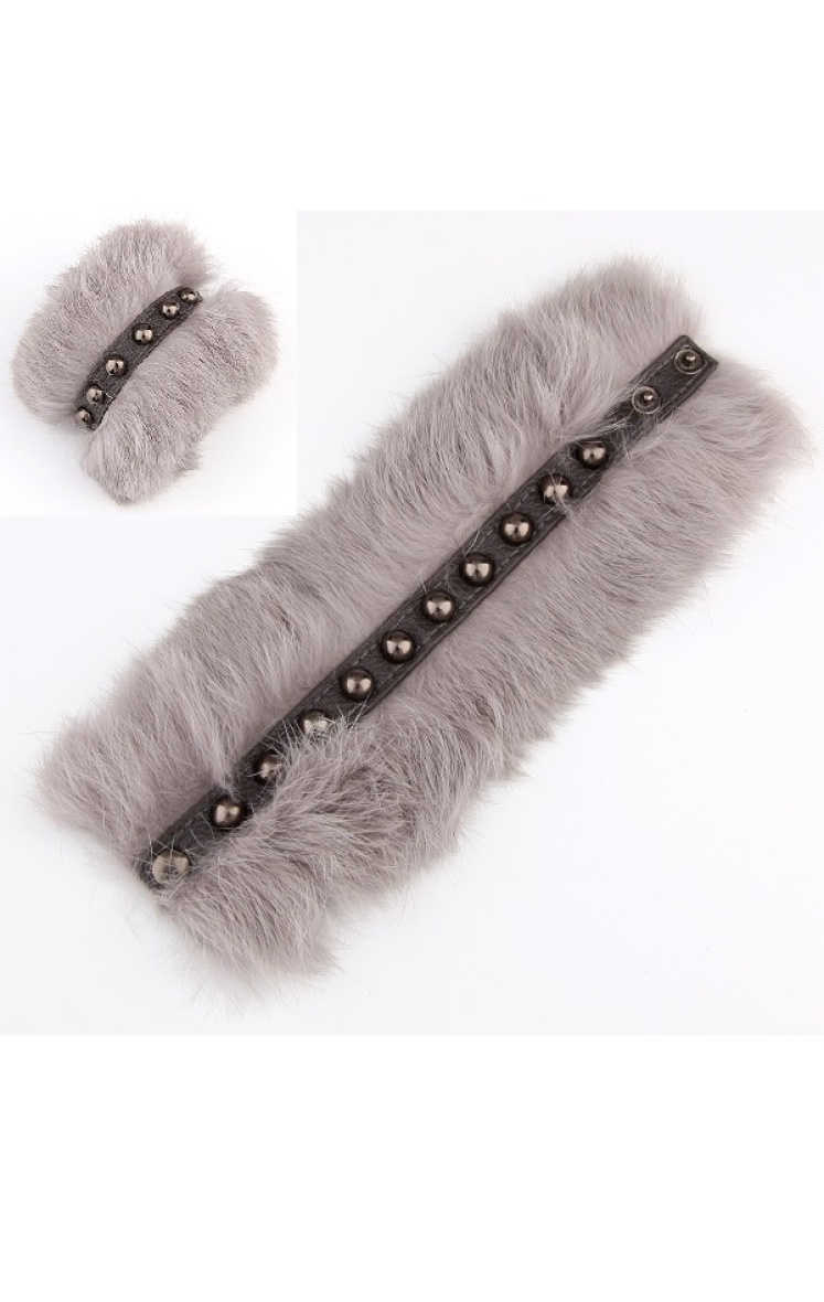 Mayorista BELLE MISS - Pulsera gris de piel sintética y pelo sintético