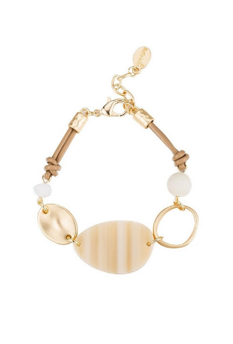 Mayorista BELLE MISS - Pulsera mosquetón-1901322-gris beige