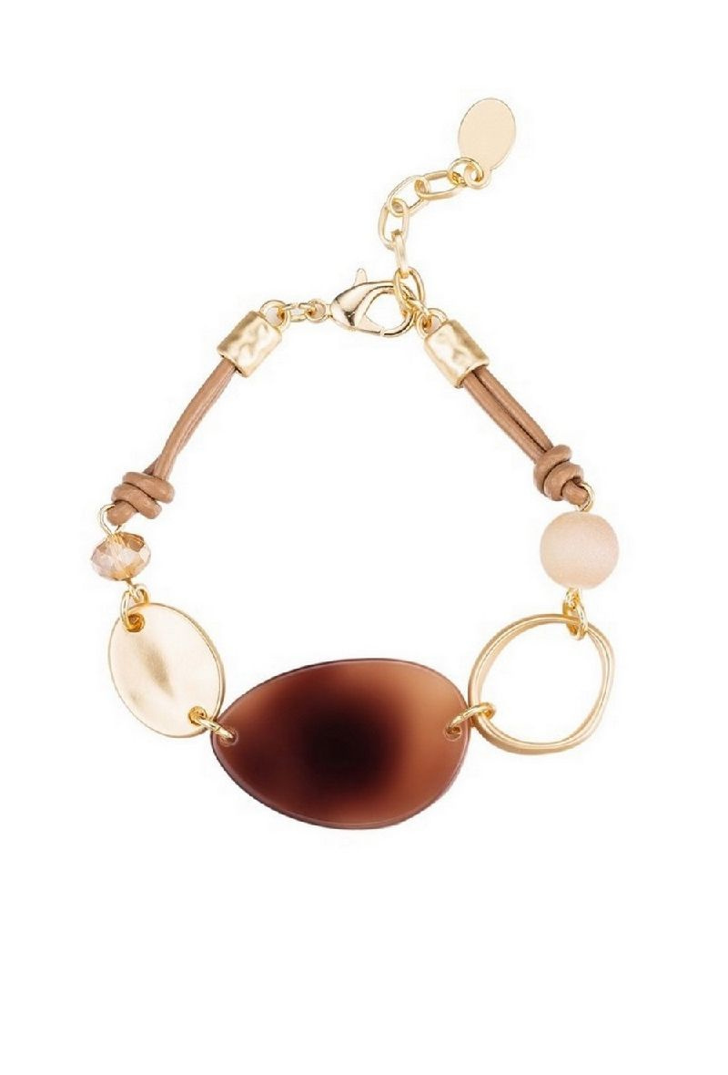 Mayorista BELLE MISS - Pulsera mosquetón acrílico-1901311-marrón