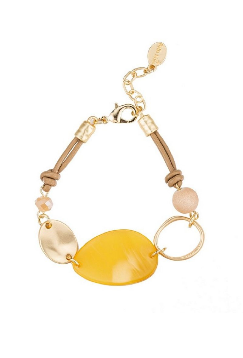 Mayorista BELLE MISS - Pulsera mosquetón acrílico-1901313-amarillo