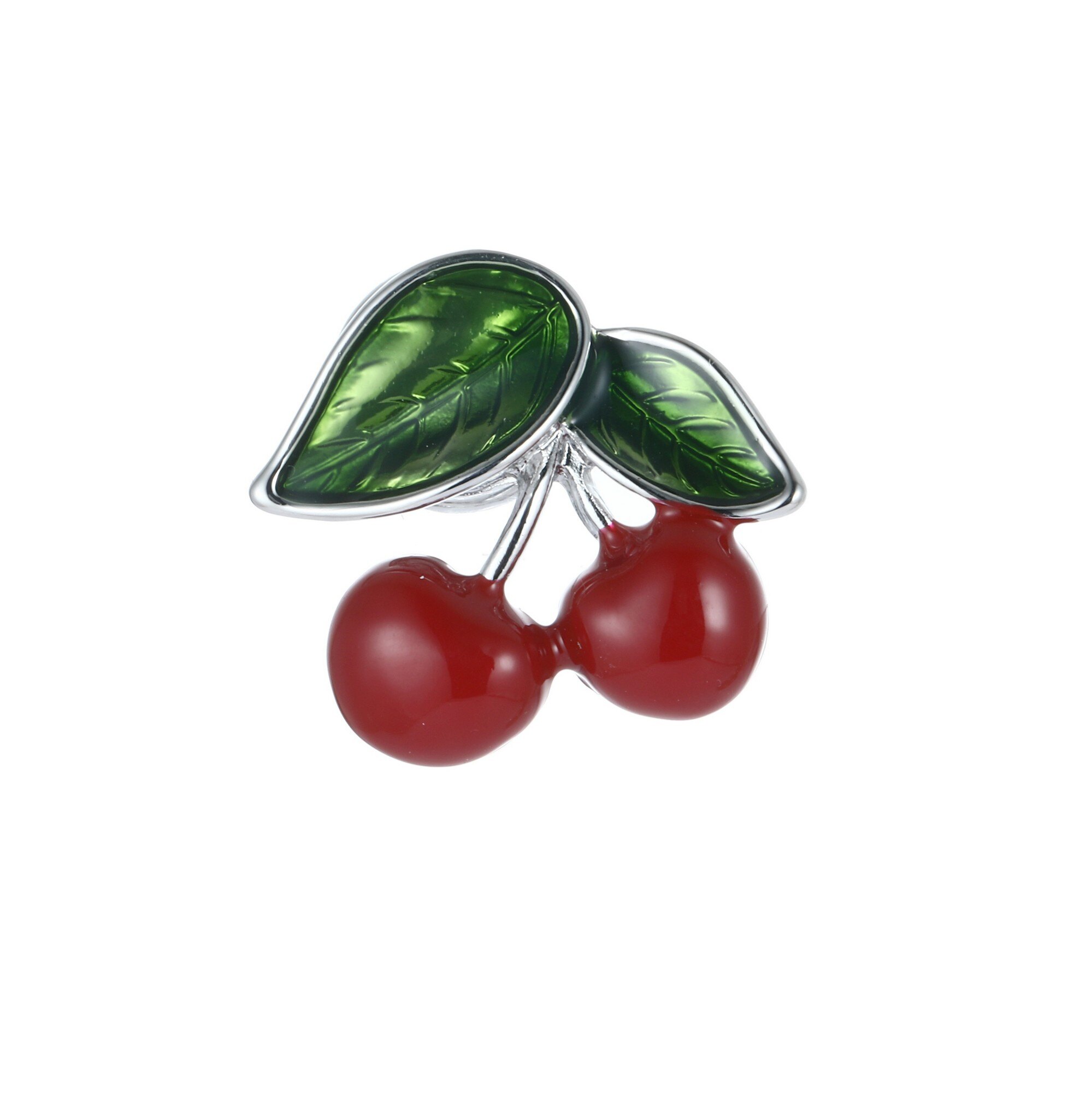 Mayorista BELLE MISS - Broche Magnético Kelli con Diseño de Cereza Esmaltada Roja y Verde