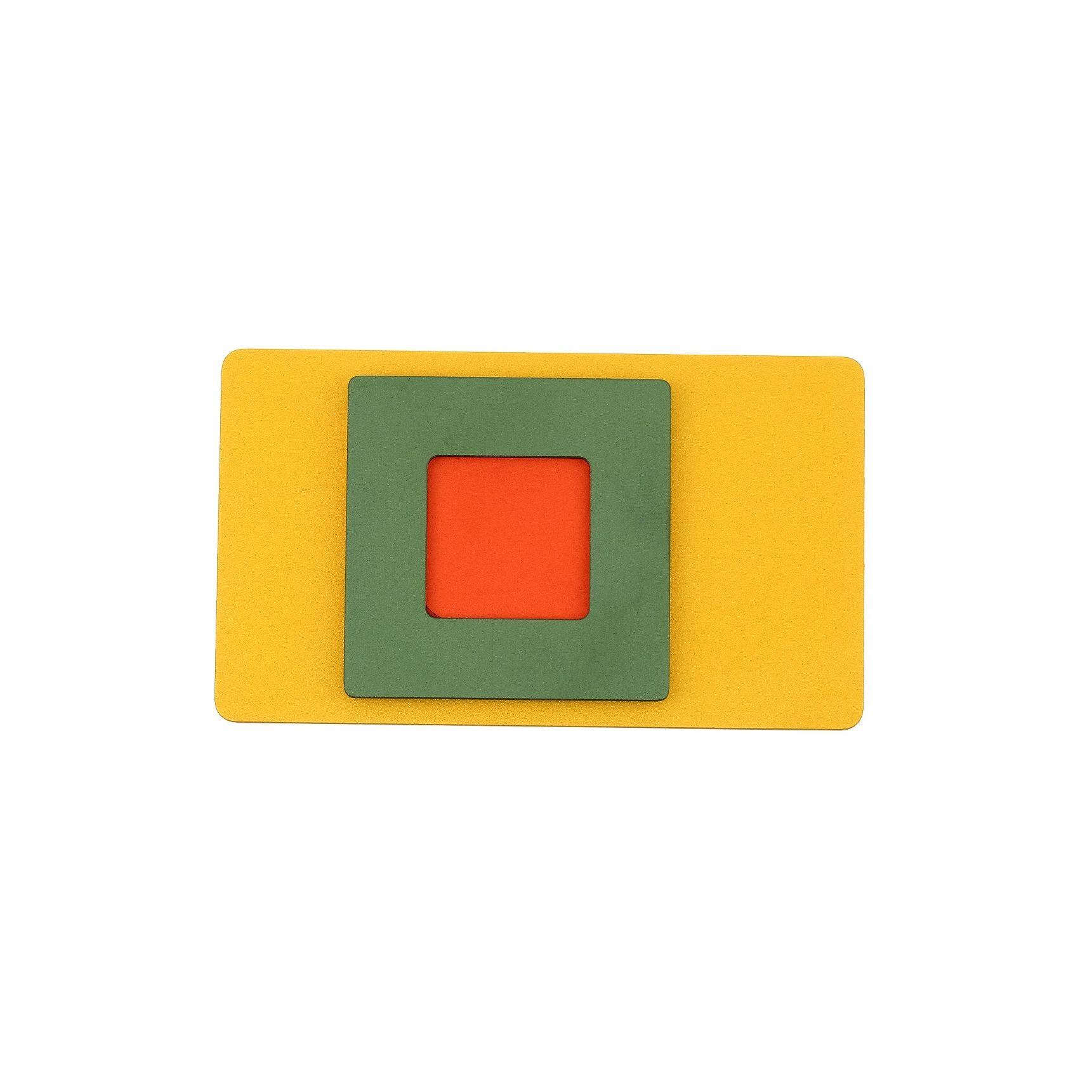 Mayorista BELLE MISS - broche magnético rectangular con placa de aluminio amarillo/verde/naranja