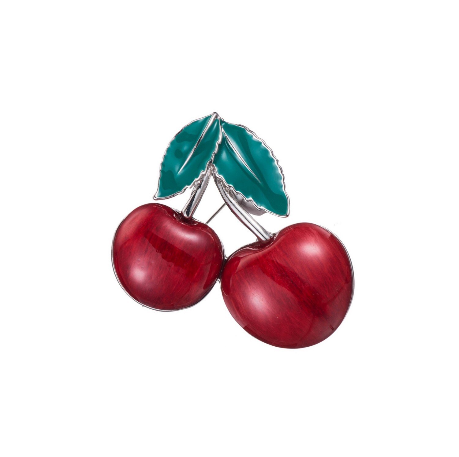 Mayorista BELLE MISS - Broche de cereza de resina roja KENZIE con esmalte verde