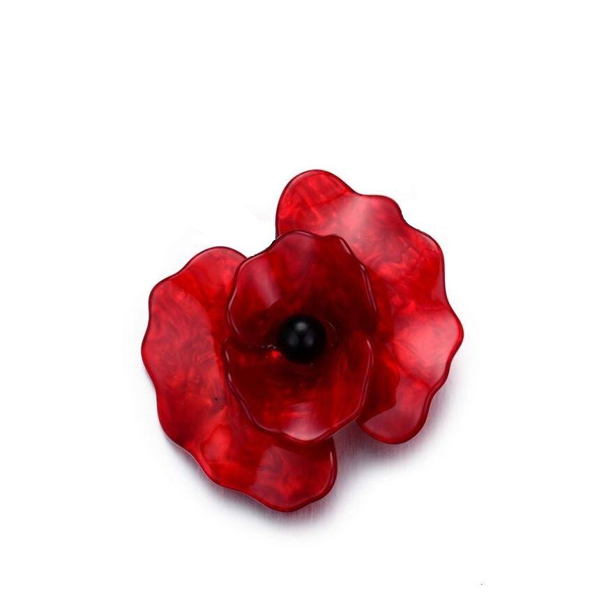 Mayorista BELLE MISS - LEA Broche de alfiler con motivo de amapola roja en resina