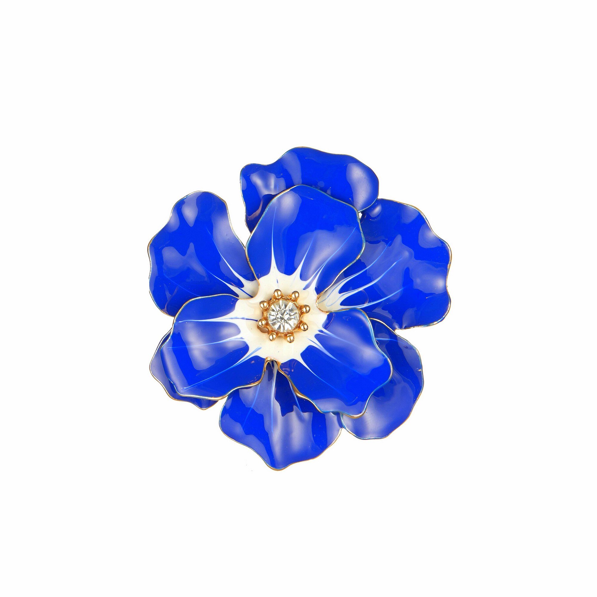 Mayorista BELLE MISS - Broche de flor esmaltada Keytha con cristal en el centro