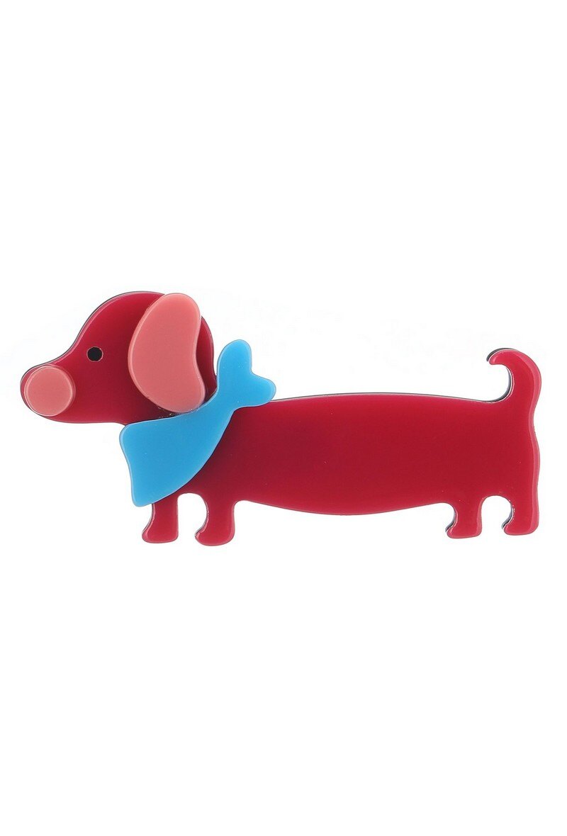 Mayorista BELLE MISS - Broche de acrílico con diseño de perro salchicha Keelin