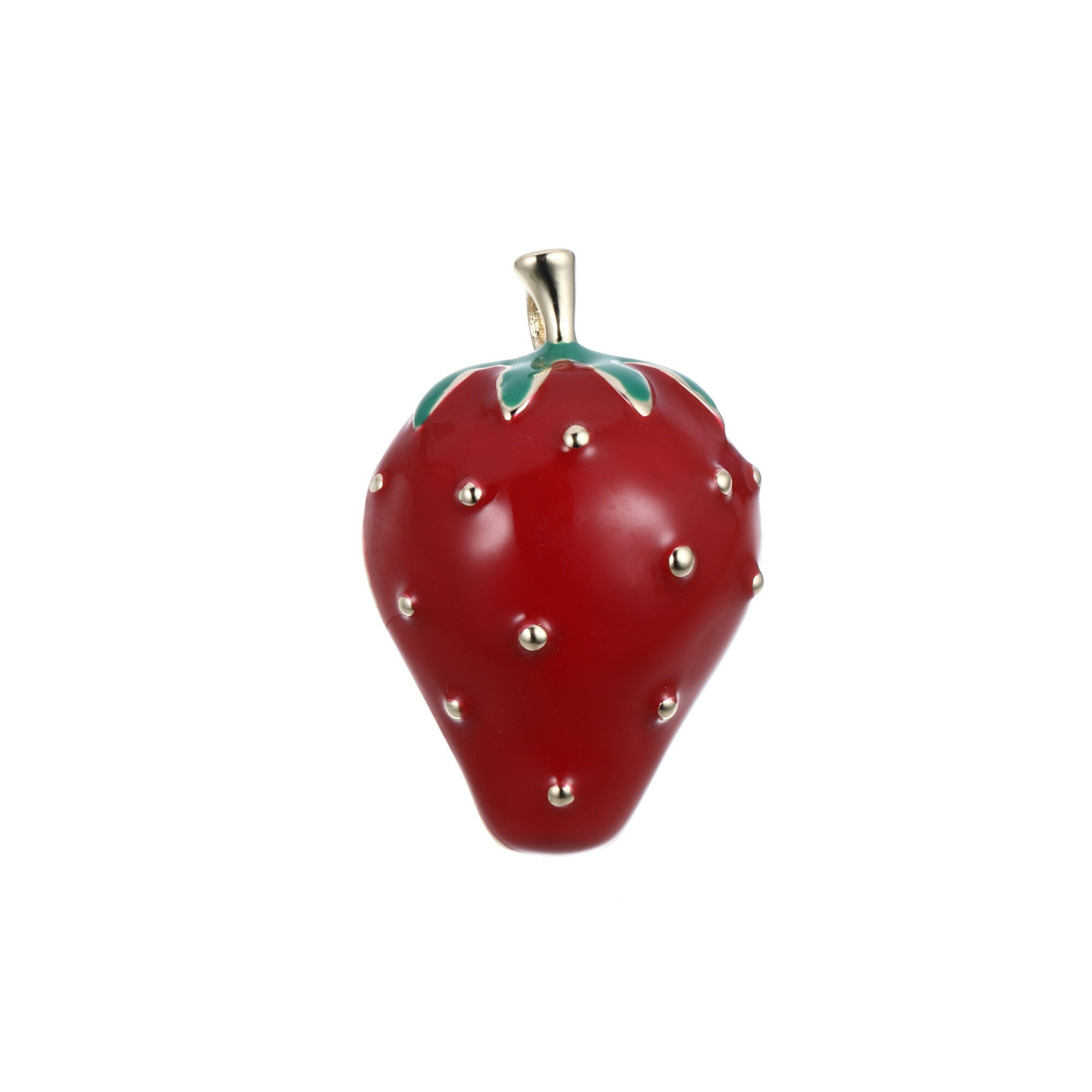 Mayorista BELLE MISS - Broche magnético Kandi con diseño de fresa esmaltada roja