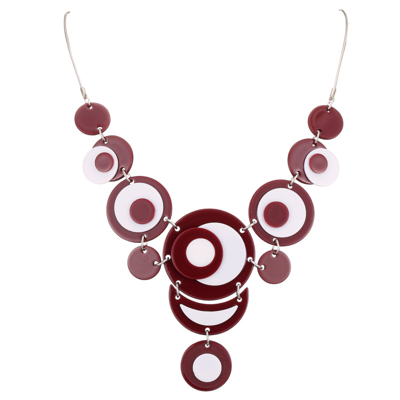 Mayorista BELLE MISS - Collar de goma rojo negro.