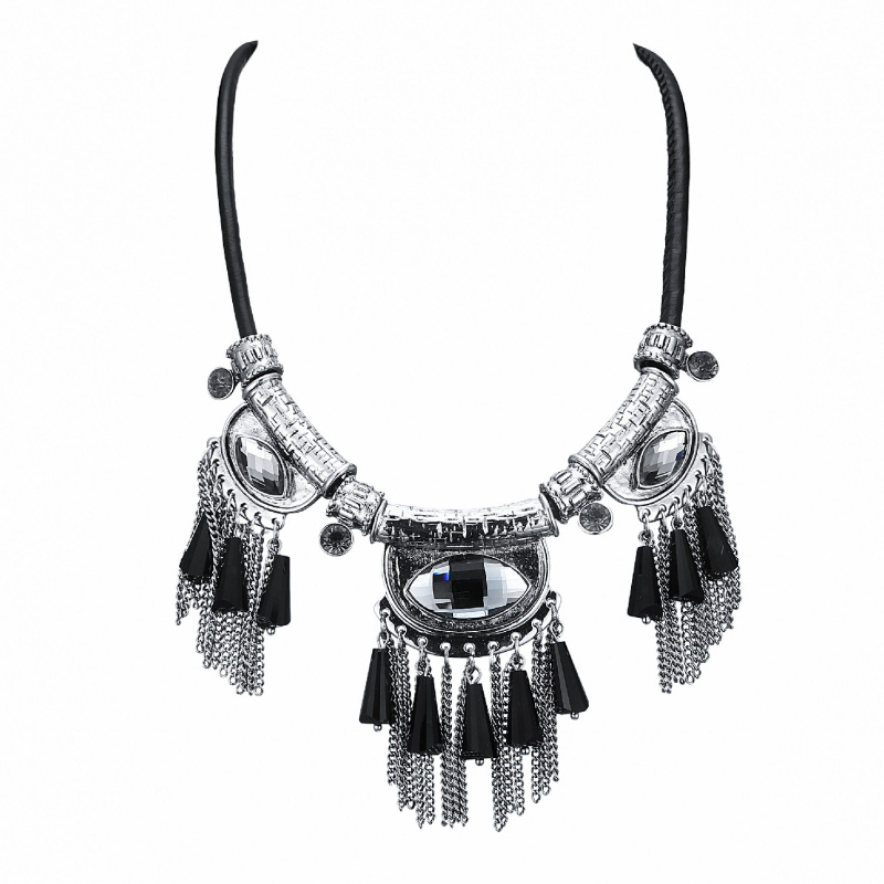Mayorista BELLE MISS - Collar de goma rojo negro.
