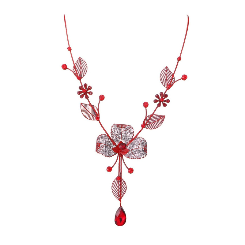 Mayorista BELLE MISS - Collar de goma rojo negro.