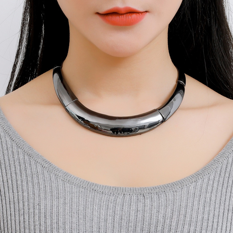 Mayorista BELLE MISS - Gargantilla de metal gris