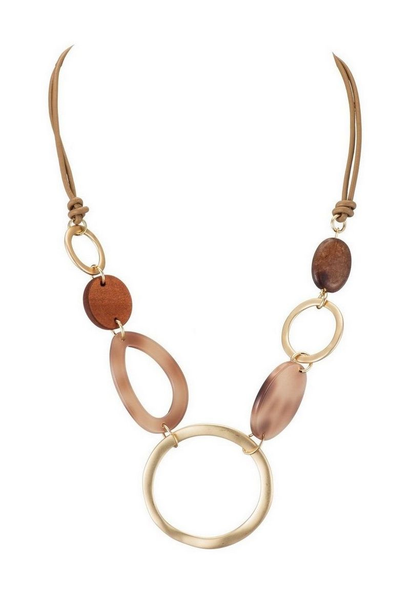 Collana di corda con elemento in resina - Bruno - 1 - formato grande