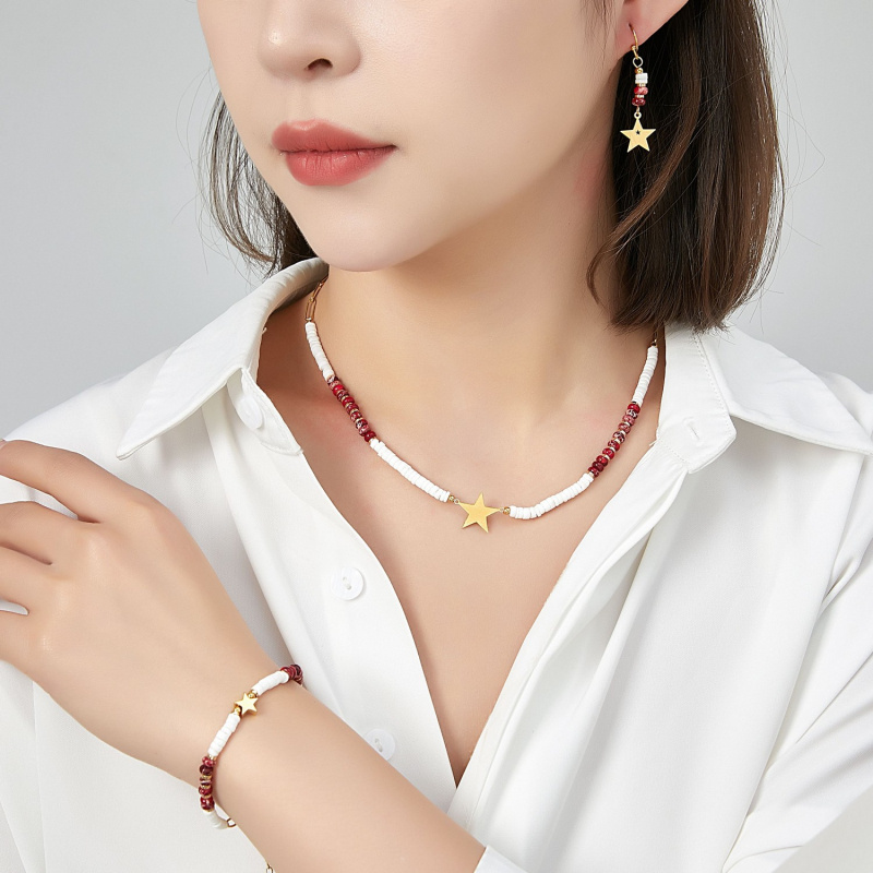 Grossiste BELLE MISS - Collier en acier doré avec étoile