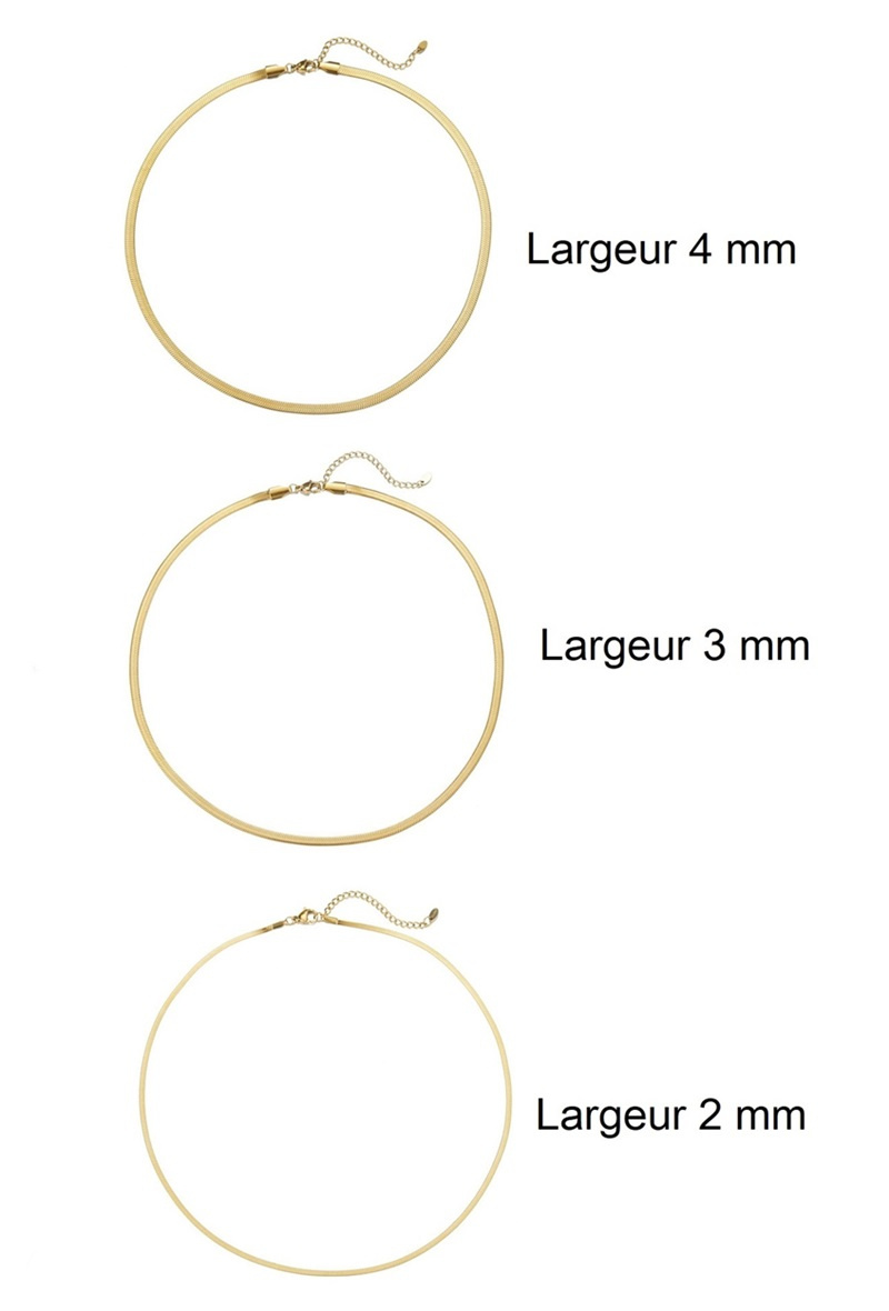 Mayorista BELLE MISS - Juego de 6 collares de cadena plana de acero inoxidable.