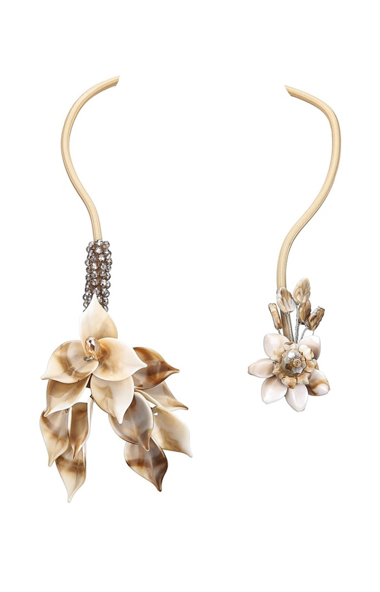 Mayorista BELLE MISS - Collar modular semirrígido con pétalo acrílico beige
