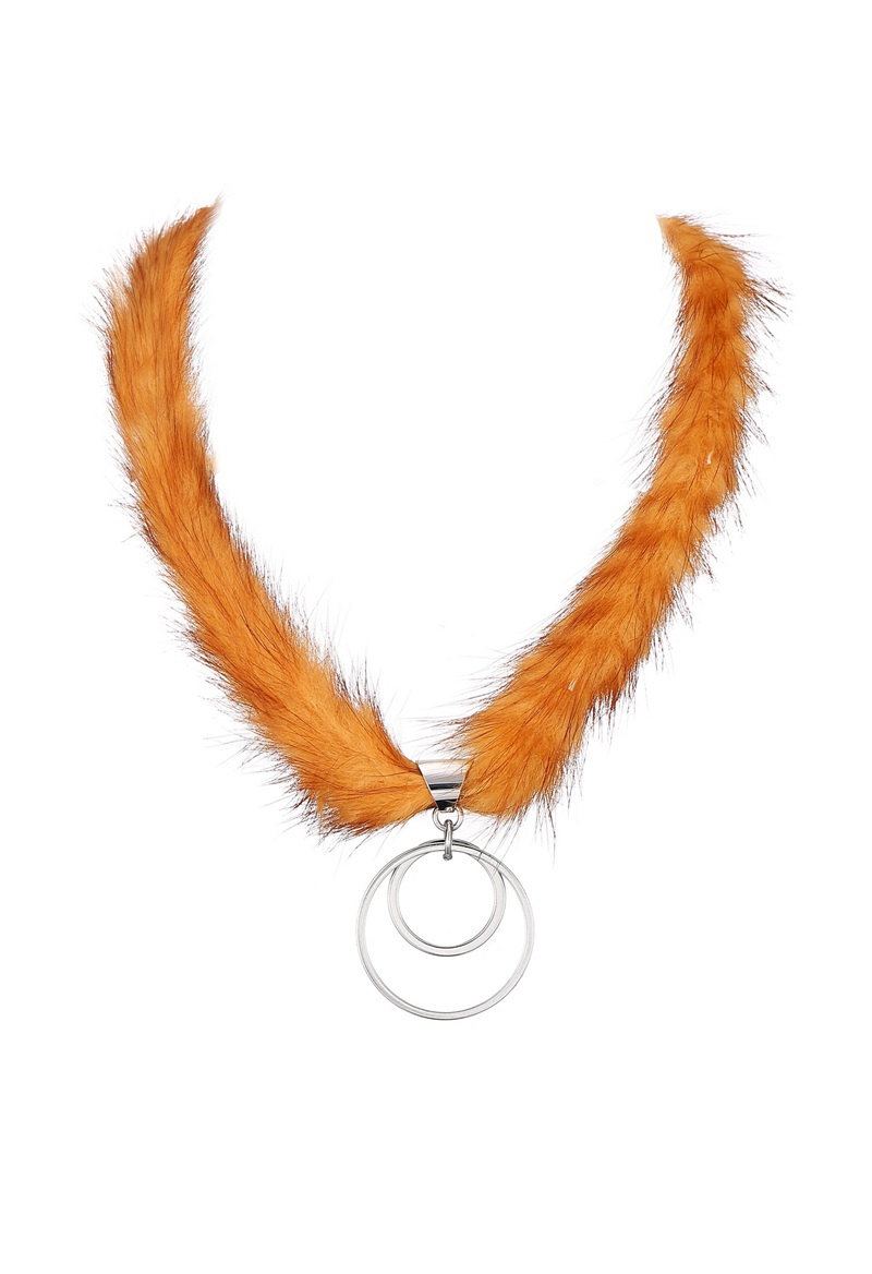 Mayorista BELLE MISS - Collar de piel sintética con colgante redondo