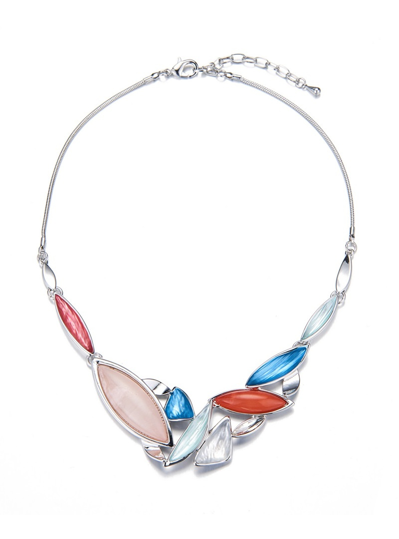Mayorista BELLE MISS - Collar de plata con elementos de resina.