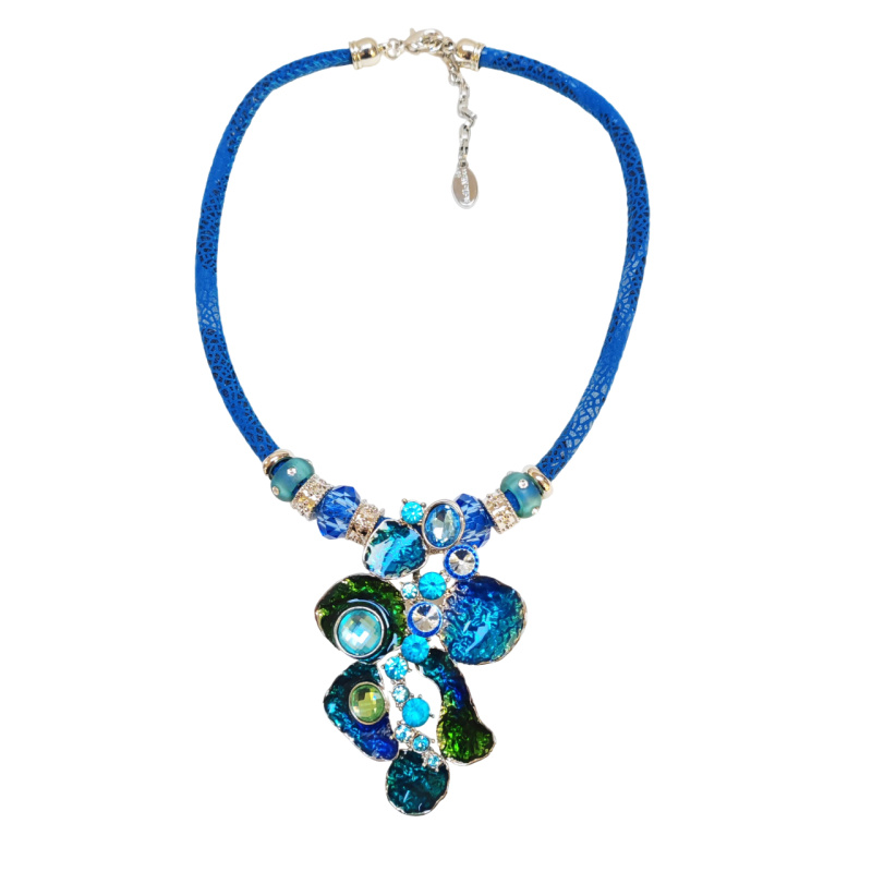 Mayorista BELLE MISS - Collar de cordón con colgante esmaltado multicolor