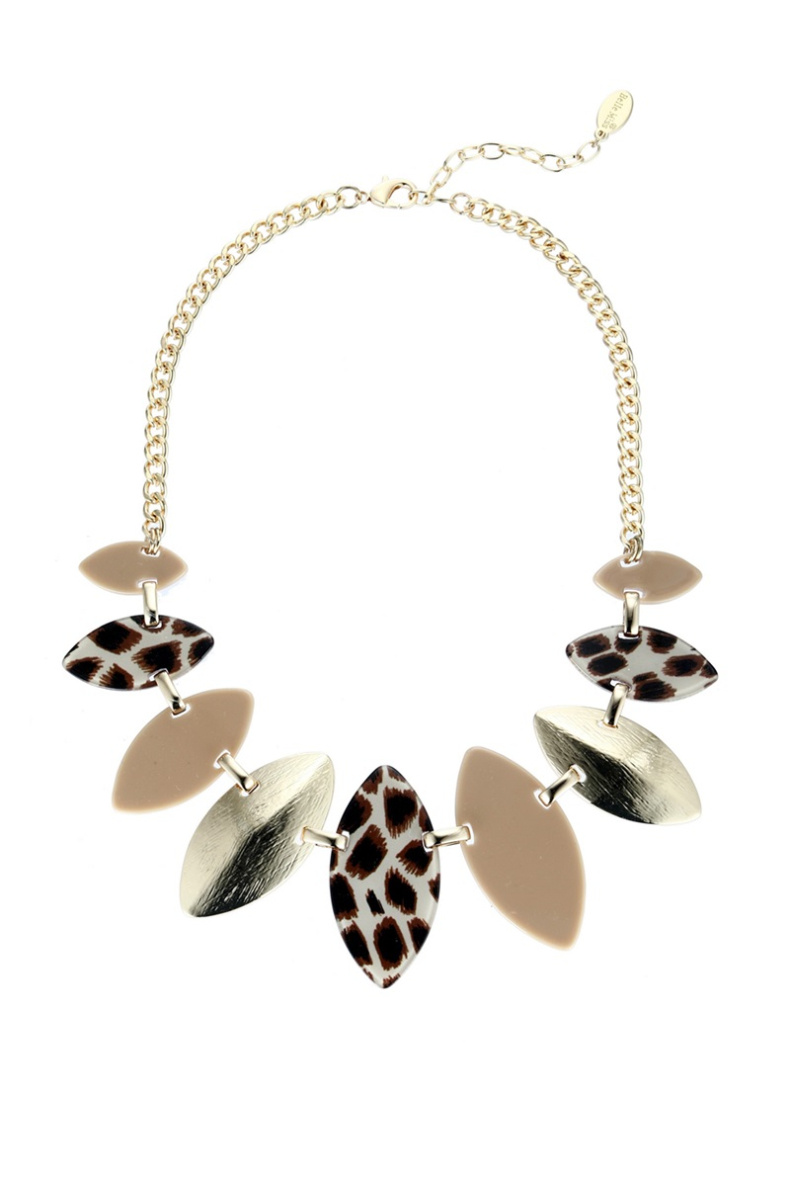 Wholesaler BELLE MISS - Necklace with metal and acrylic plaque