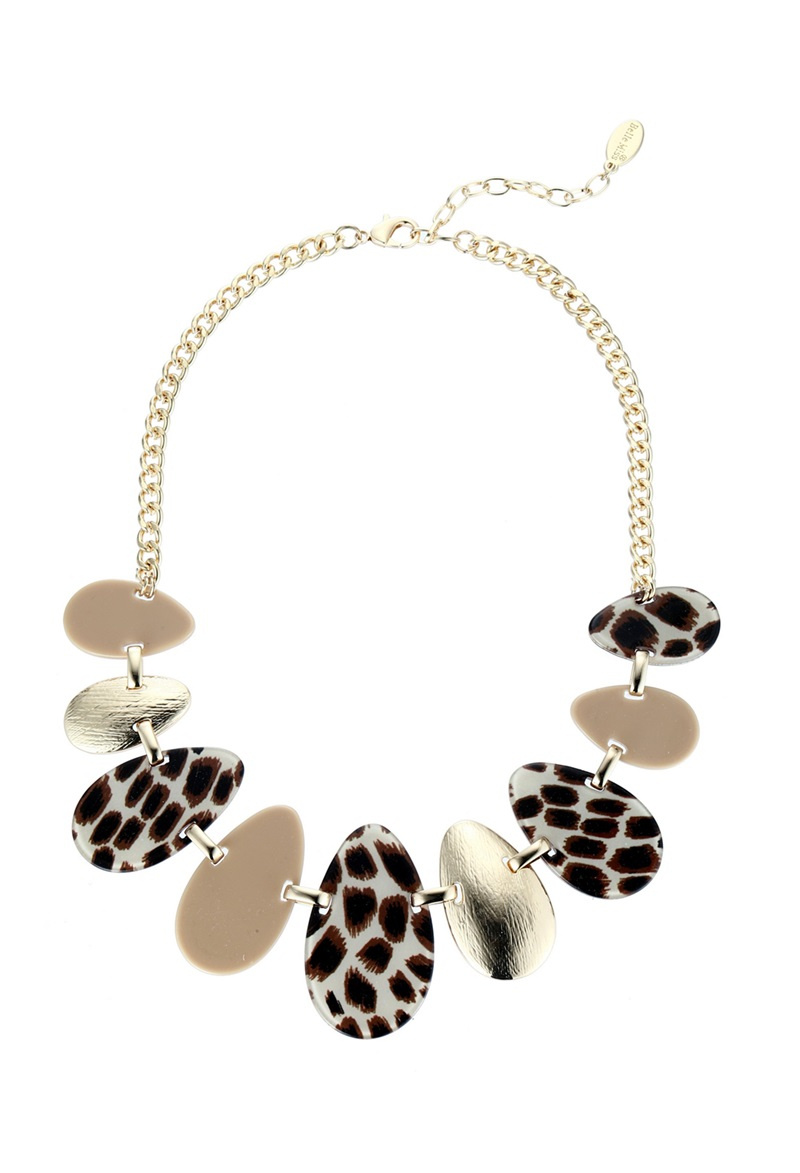 Grossista BELLE MISS - Collana con targa in metallo e acrilico