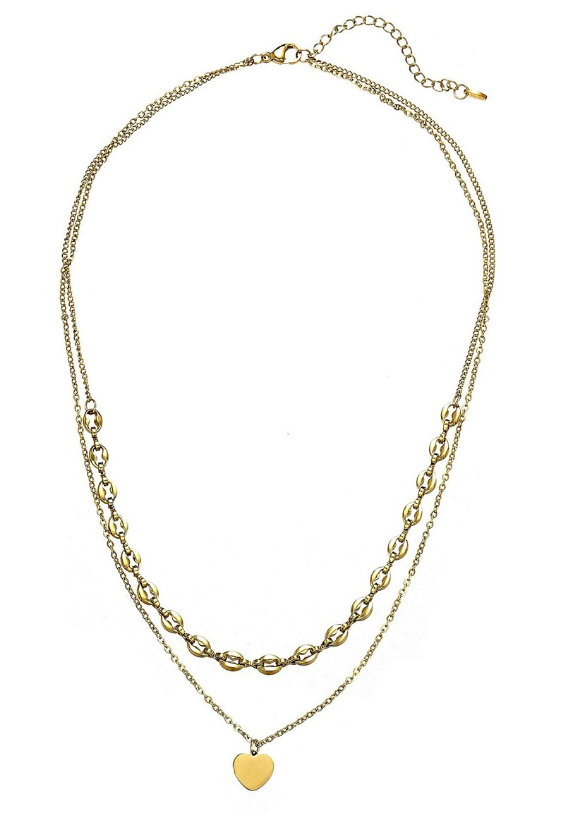 Mayorista BELLE MISS - Ulianna - Collar de acero dorado de doble hilera