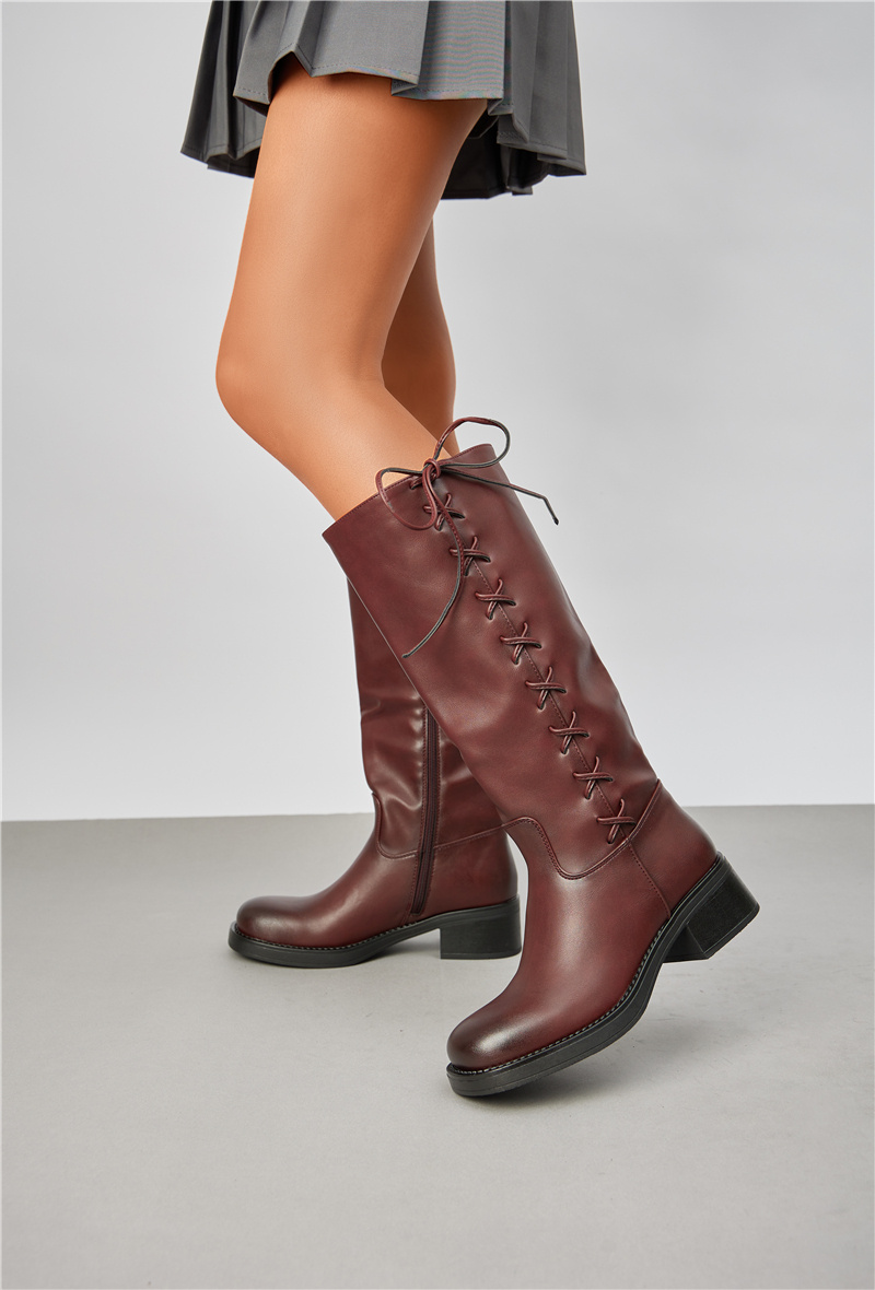 Großhändler Belle Women | Super Mode - Stiefel aus Kunstleder mit Schnürung an der Seite