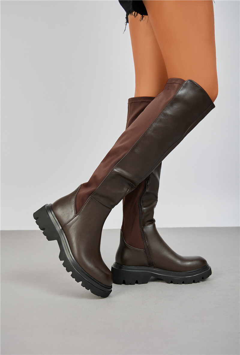 Grossista Belle Women | Super Mode - Stivali piatti bicolore