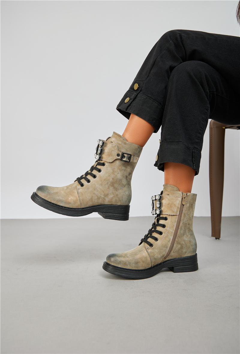 Großhändler Belle Women | Super Mode - Stiefeletten aus Kunstleder mit Schmuckschnalle