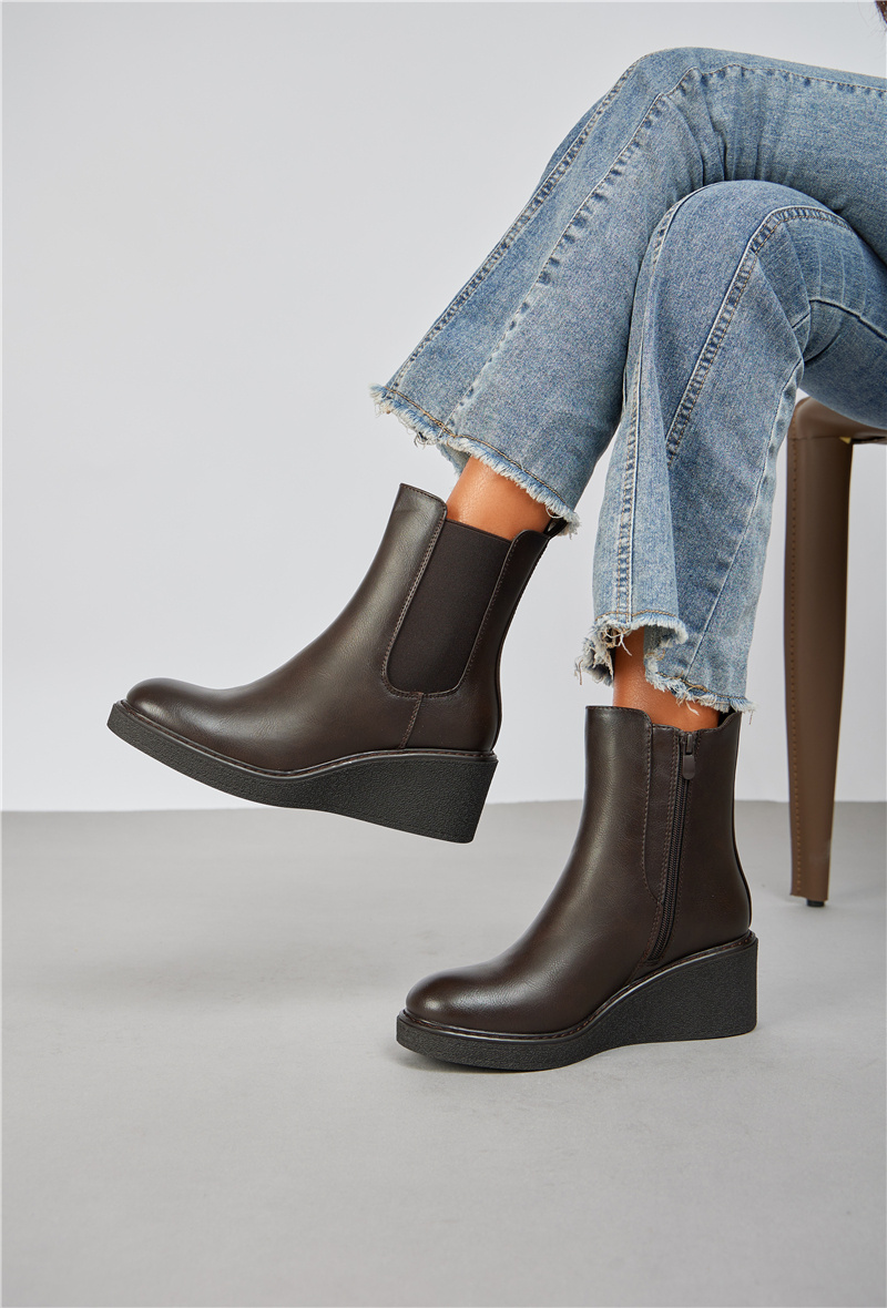 Großhändler Belle Women | Super Mode - Chelsea Keilabsatz-Stiefeletten