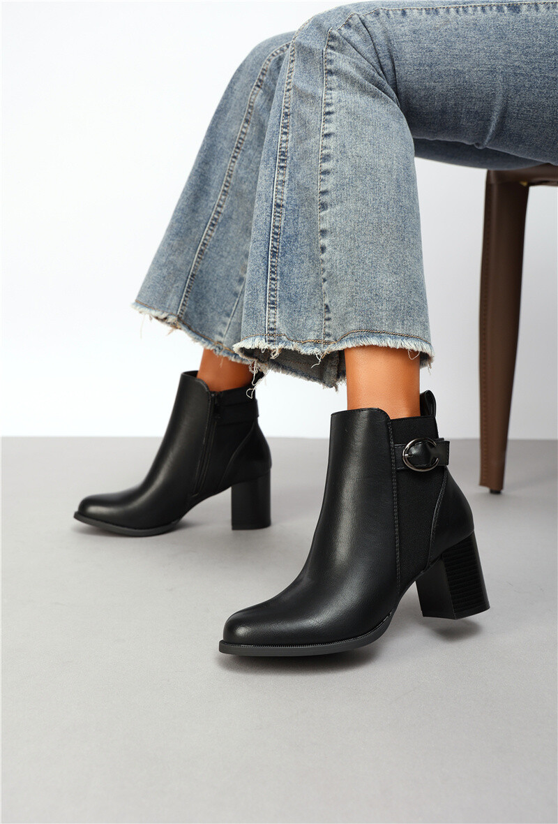 Grossista Belle Women | Super Mode - Stivaletti con tacco, elastico e fibbia