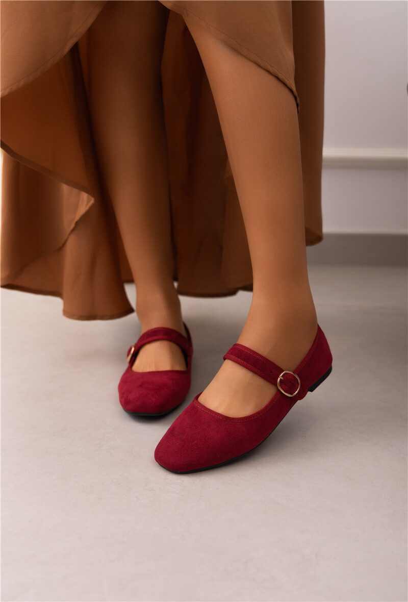 Großhändler Belle Women - Dack / Wildleder -Schnallen -Ballerina