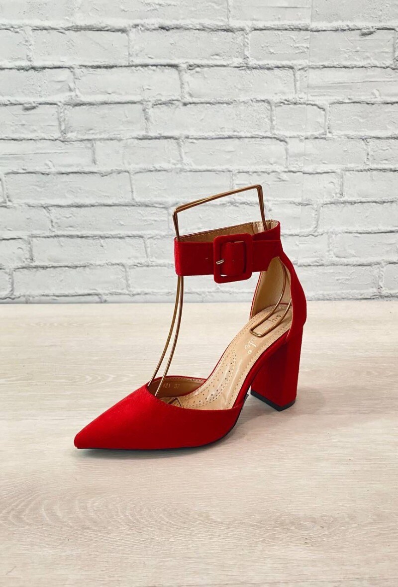 Grossiste Super Mode | Belle Women - Escarpins à talon en daim avec bride cheville