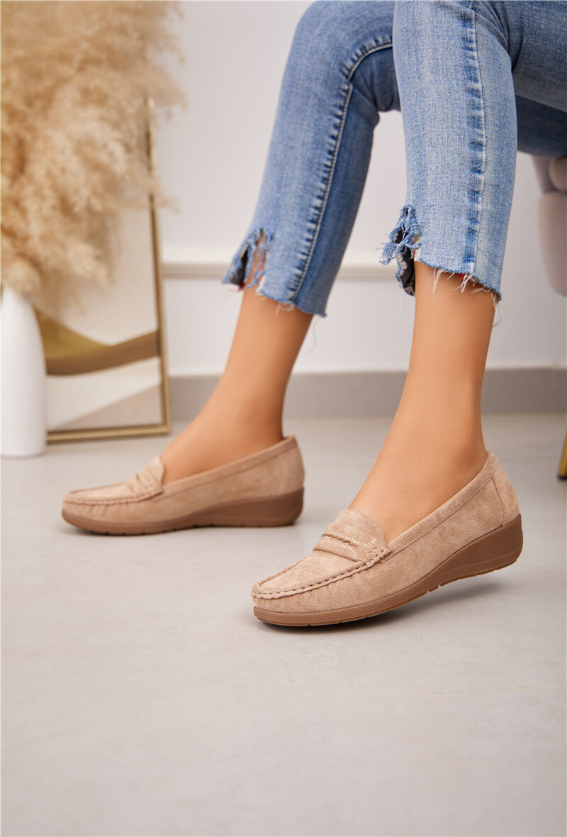 Wholesaler Belle Women | Super Mode - Suede Wedge Loafers (Restock)