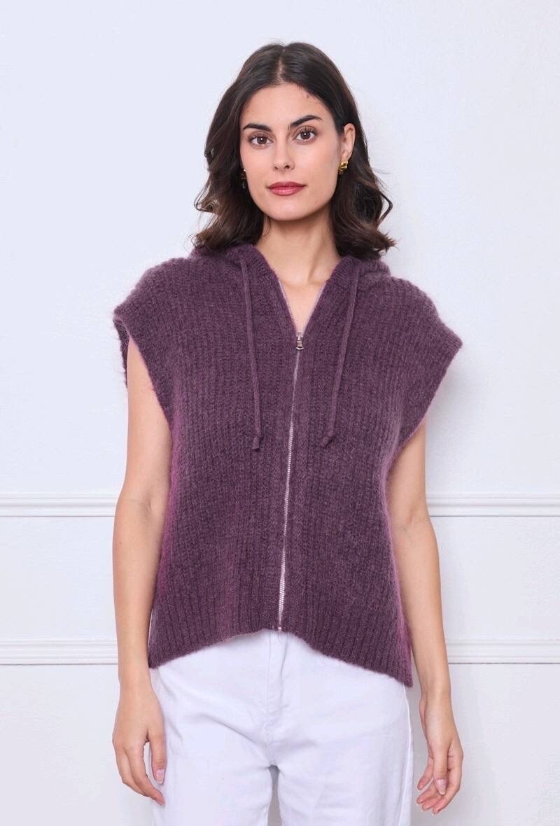 Mayorista Bellerina Paris - Chaleco sin mangas con cremallera y capucha