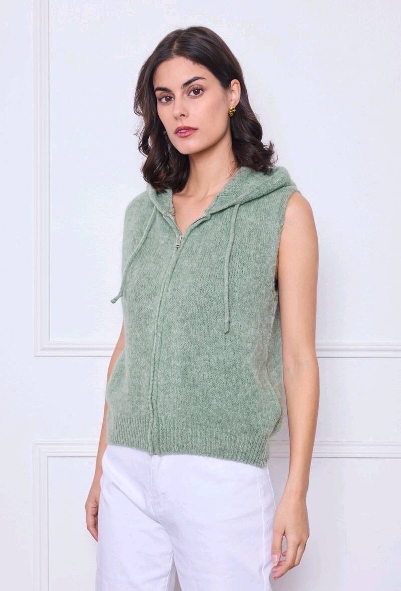 Mayorista Bellerina Paris - Chaleco sin mangas con cremallera y capucha