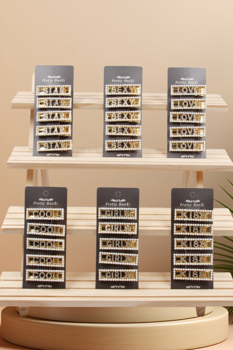 Grossista Bellissima - Set di mollette per capelli da 30 pezzi, modelli assortiti venduti senza display.