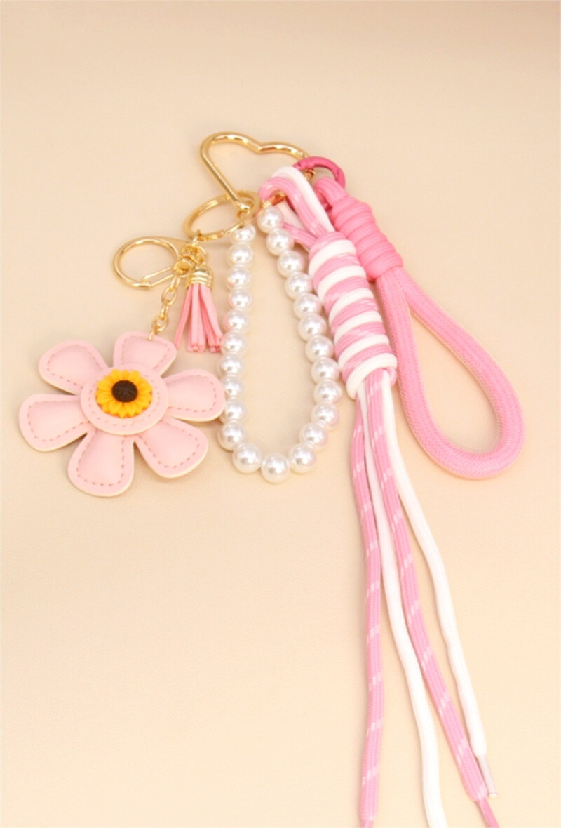 Grossiste Bellissima - Grigri de Sac / Porte-Clé Fleur avec Perles – Élégance et Charme