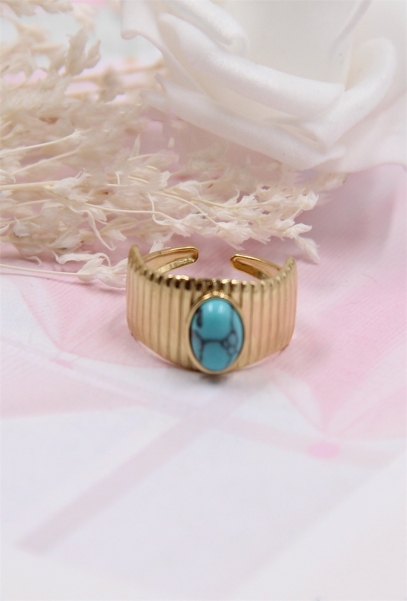 Grossista Bellissima - Anello regolabile in acciaio inossidabile con pietra.