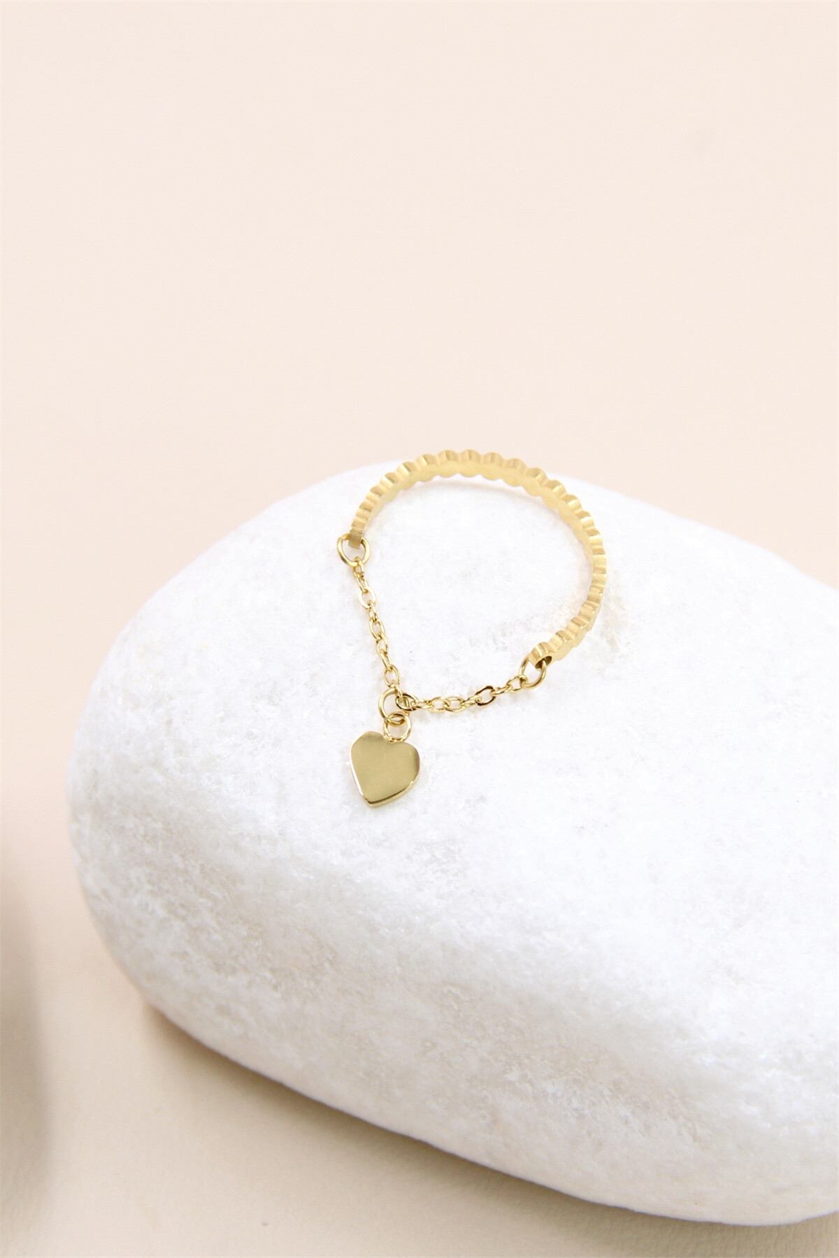 Grossiste Bellissima - Bague Cœur en Acier Inoxydable - Élégance Romantique