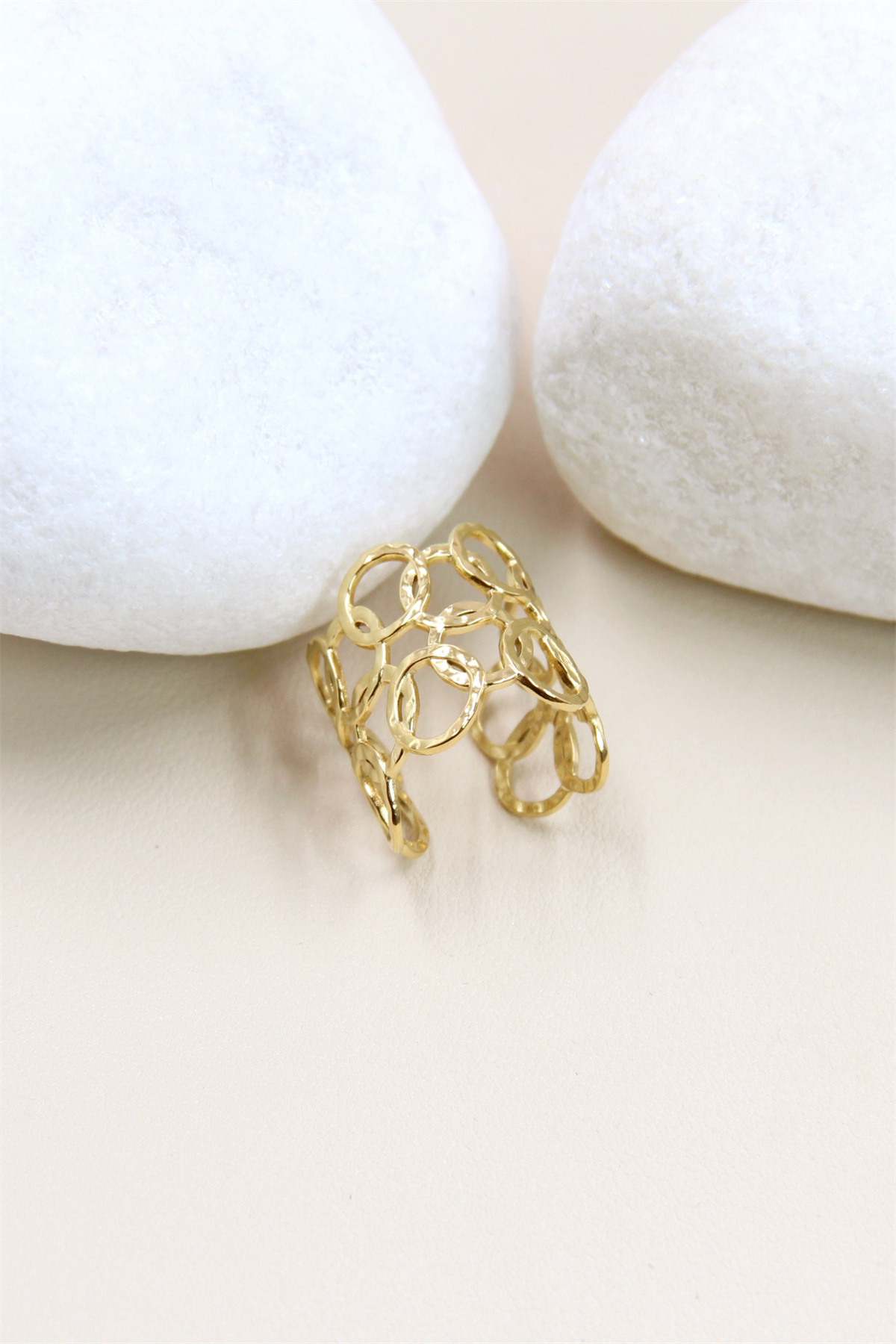 Grossiste Bellissima - Bague Ronde Géométrique en Acier Inoxydable - Un Élégant Accessoire