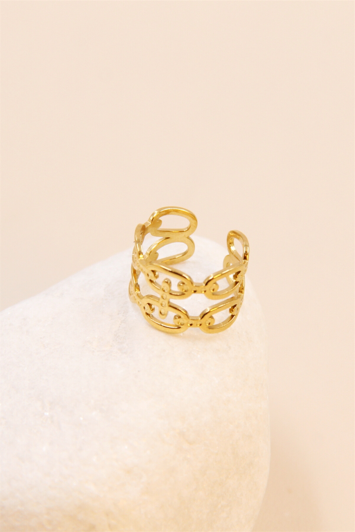 Grossista Bellissima - Anello in acciaio inossidabile regolabile - Eleganza e modernità