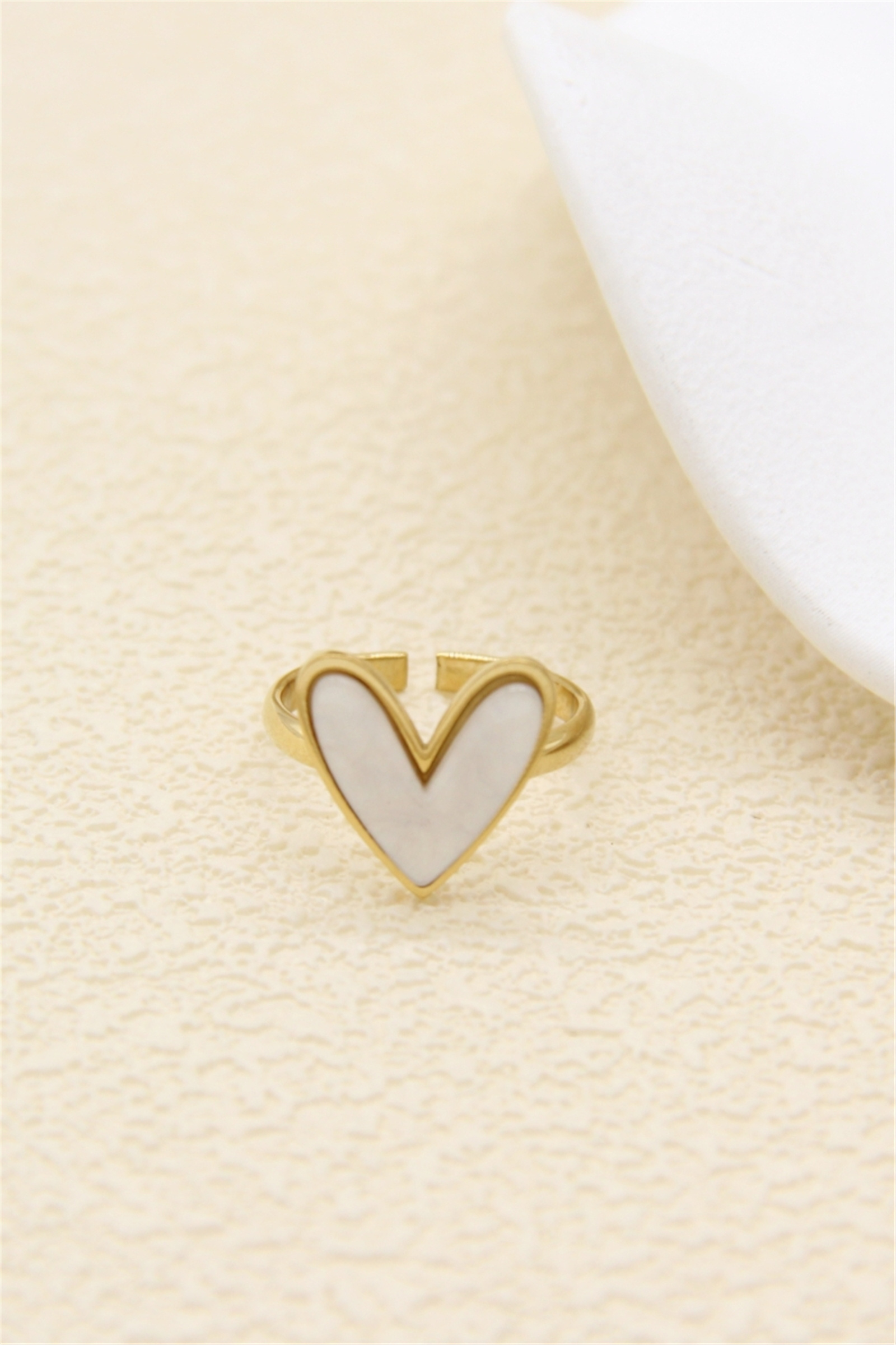 Grossiste Bellissima - Bague nacre ajustable en acier inoxydable