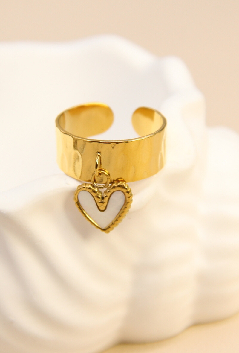 Mayorista Bellissima - Anillo de caja del corazón ajustable: elegancia inoxidable