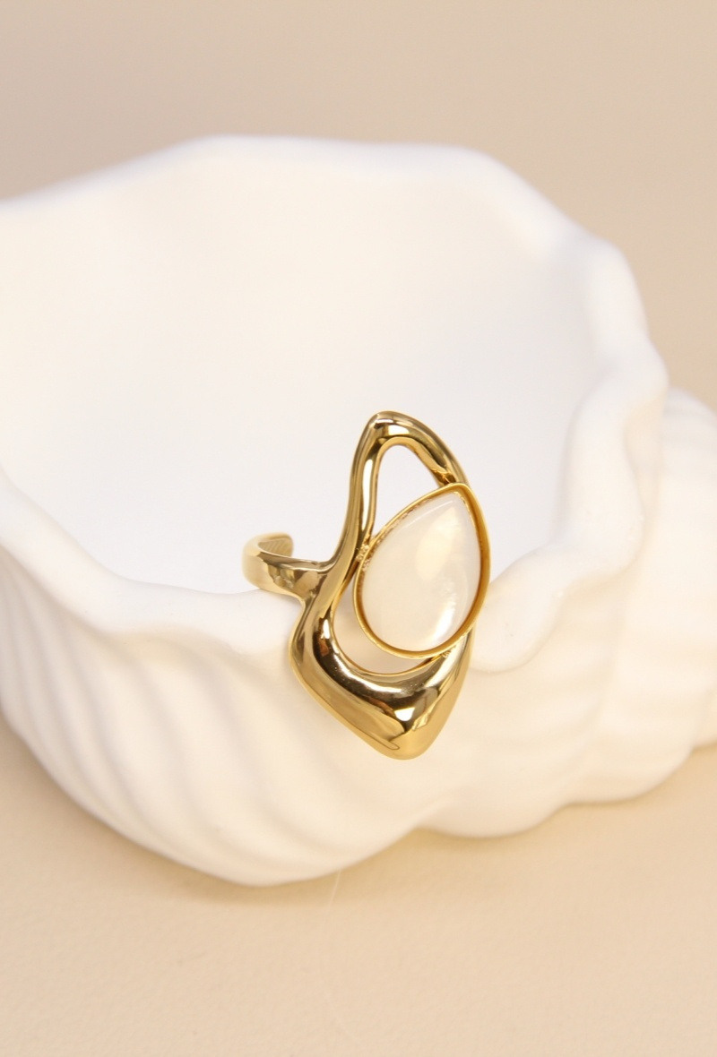 Grossiste Bellissima - Bague goutte en acier inoxydable – Esprit bohème chic