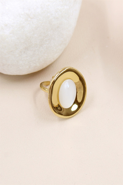 Grossiste Bellissima - Bague Ajustable Élégance en Acier Inoxydable avec Pierre Grossiste Bellissima - Bague Ajustable Élégance en Acier Inoxydable avec Pierre